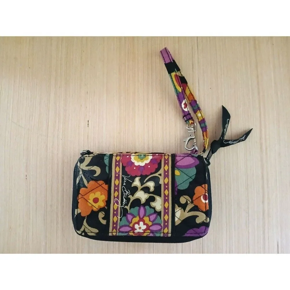 Vera Bradley Wristlet Carry it All Wallet Cell Phone Holder ID Floral Quilted
